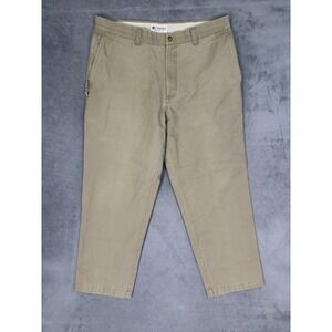 Columbia Chino Pants Mens 38x30 Tan Khaki Regular Straight Zipper Pocket